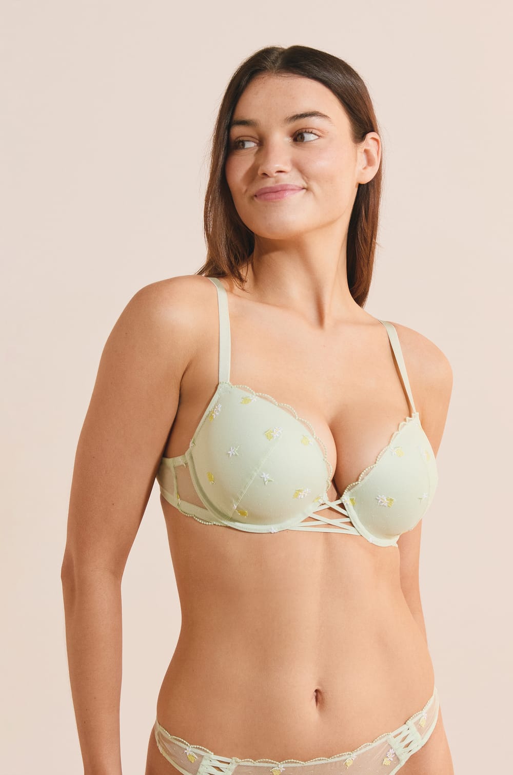 Soutien-gorge N.5 - Le coques fines plongeant &agrave; motifs;${refinementColor}