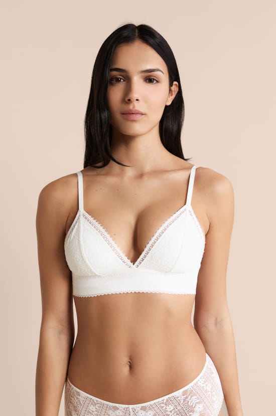 Soutien-gorge N.8 - Le triangle sans armatures en dentelle sans teinture;${refinementColor}