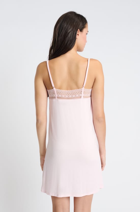 Lace Neckline Nightdress;${refinementColor}