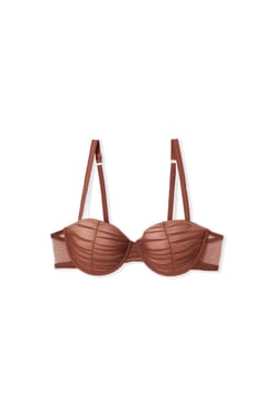 Soutien-gorge balconnet coques fines en tulle;${refinementColor}