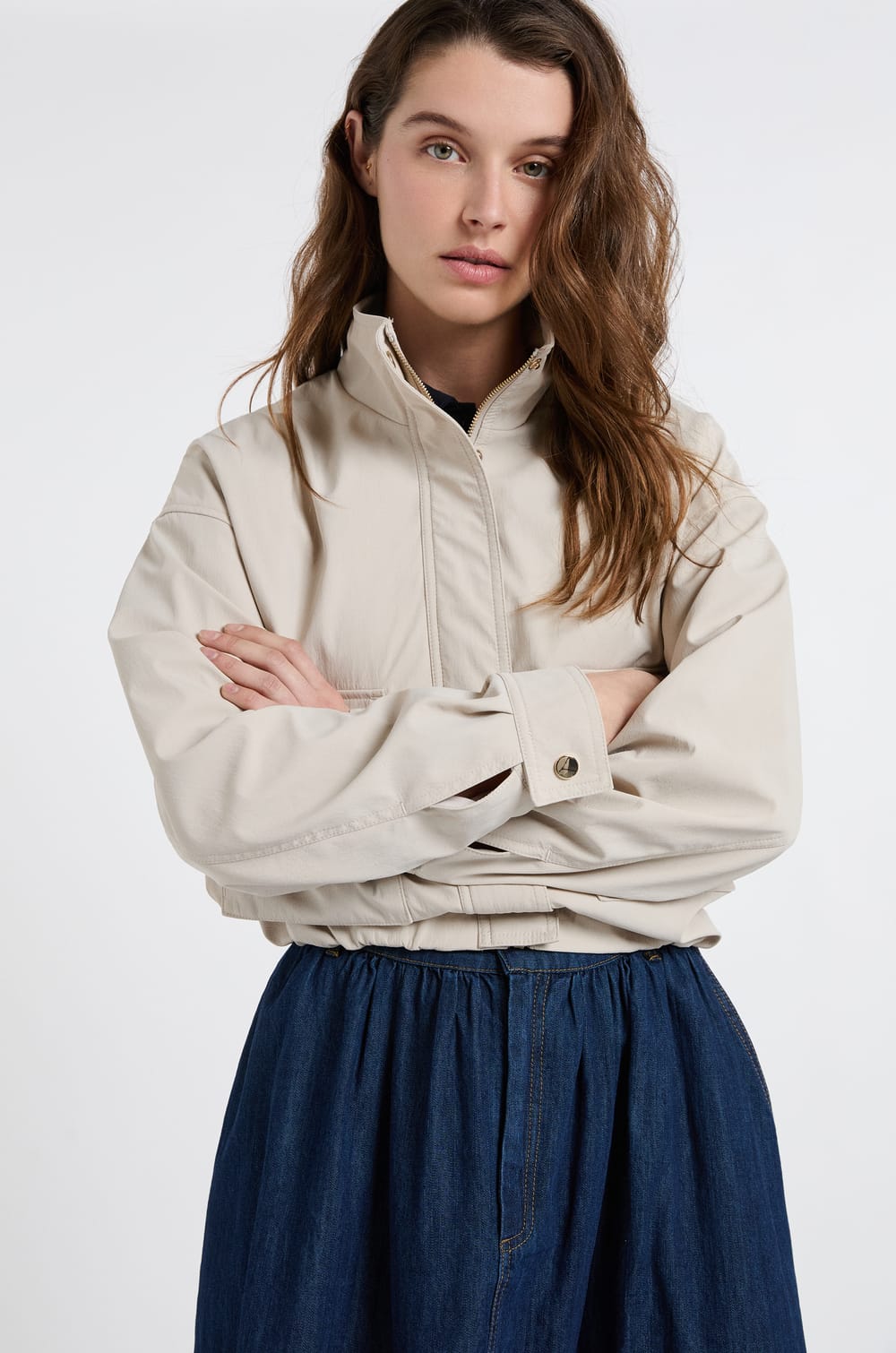 Jacket with Gold Details;${refinementColor}