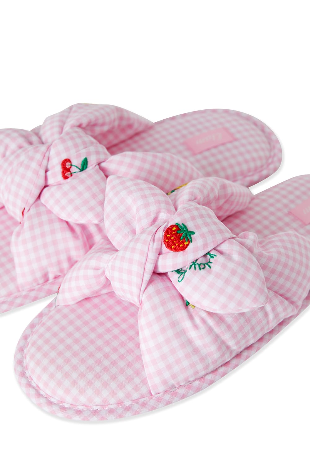 Cotton Slippers with Bow;${refinementColor}