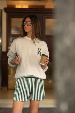 Striped Satin Shorts;${refinementColor}