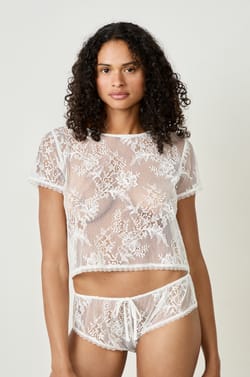 Embroidered Short-Sleeved Top;${refinementColor}
