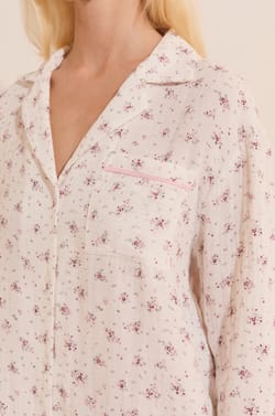 Chemise de nuit &agrave; motifs en coton;${refinementColor}