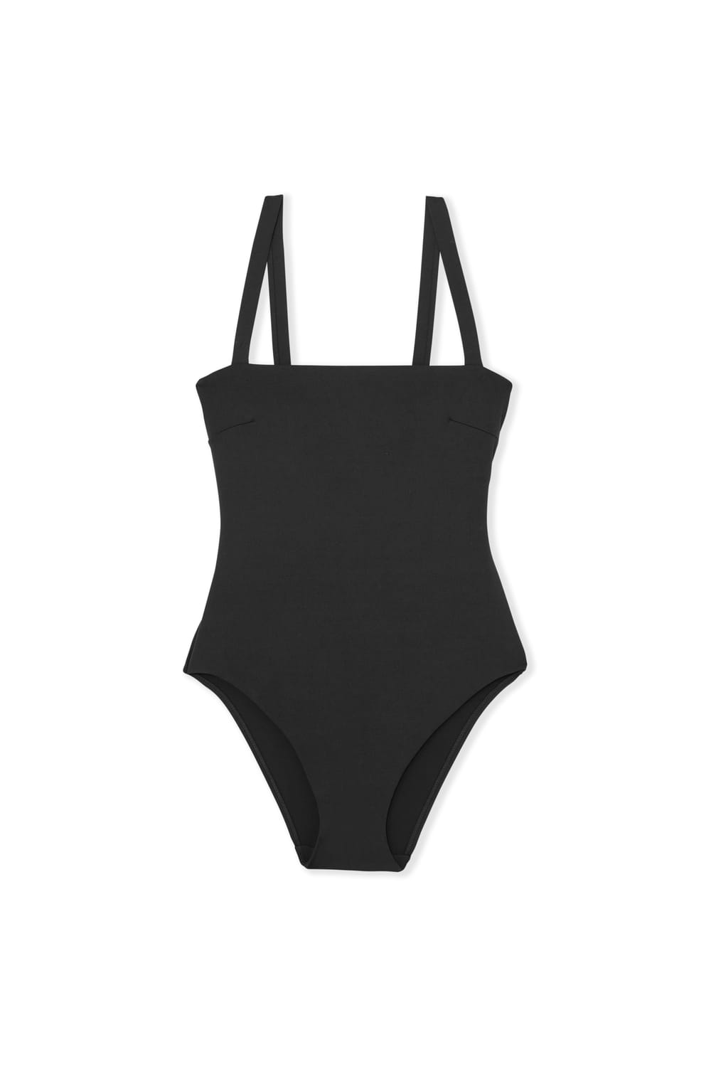 One-Piece Shaping Swimsuit with Square Neckline;${refinementColor}