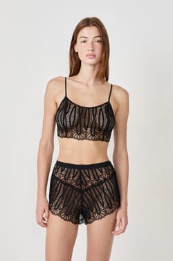 Pantal&oacute;n corto de pijama de encaje;${refinementColor}