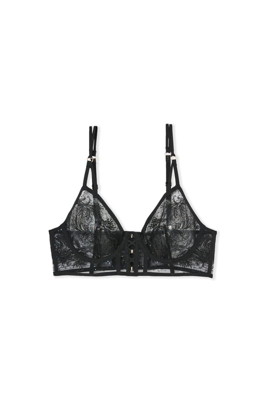 Soutien-gorge bustier en dentelle;${refinementColor}
