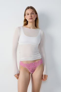 Printed Lace Thong;${refinementColor}