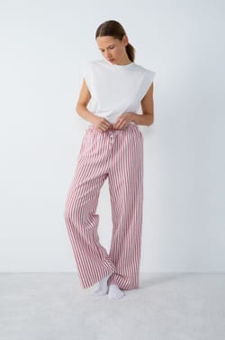 Striped Cotton Pyjama Bottoms;${refinementColor}