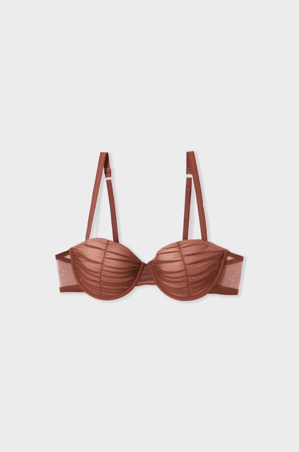 Soutien-gorge balconnet coques fines en tulle;${refinementColor}