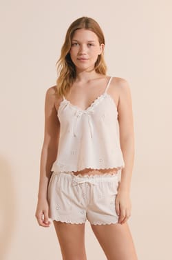 Pantal&oacute;n corto de pijama estampado de algod&oacute;n;${refinementColor}
