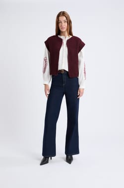 Gilet sans manches grosse maille;${refinementColor}