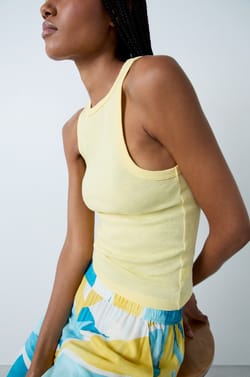 Ribbed Cotton Tank Top;${refinementColor}