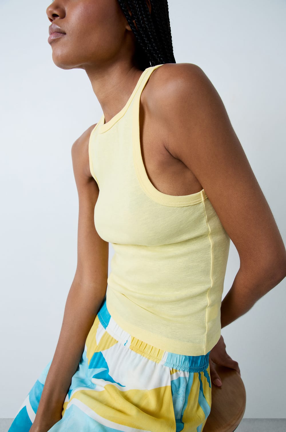 Ribbed Cotton Tank Top;${refinementColor}