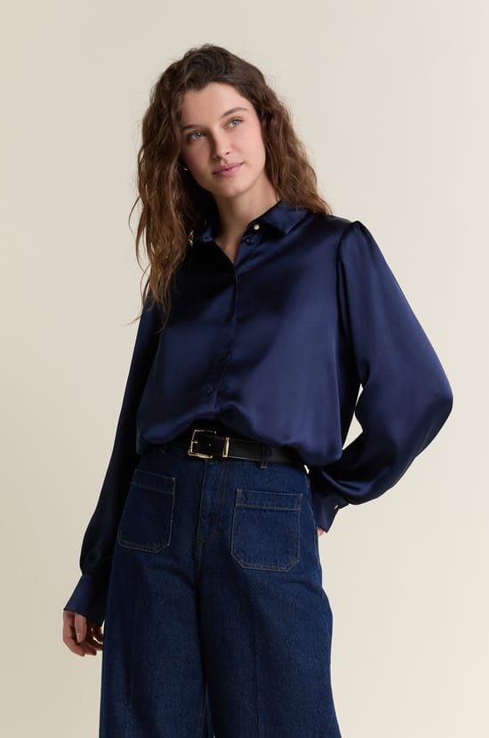 Chemise en satin;${refinementColor}