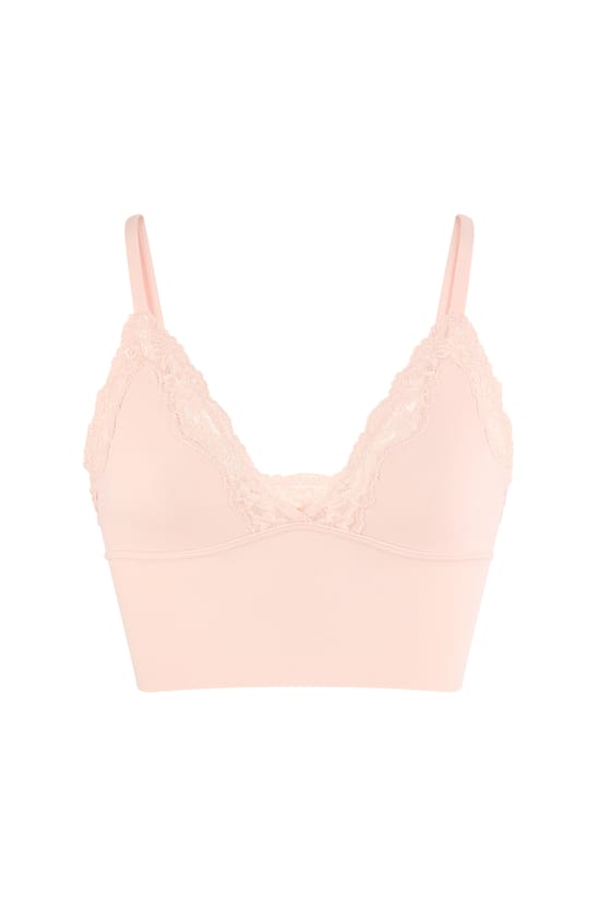 Soutien-gorge triangle en microfibre et dentelle;${refinementColor}