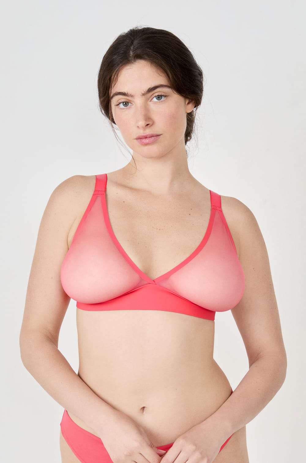 Wireless Triangle Bra Tulle;${refinementColor}