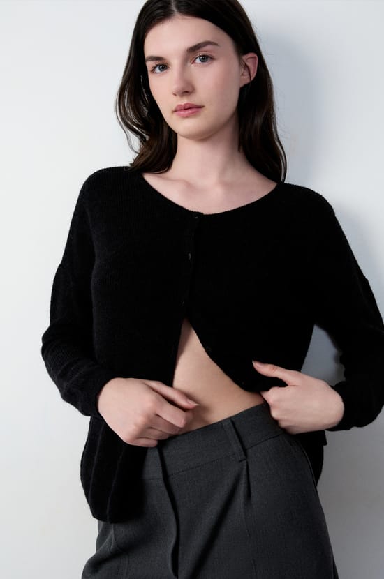 Button-Back Cardigan;${refinementColor}