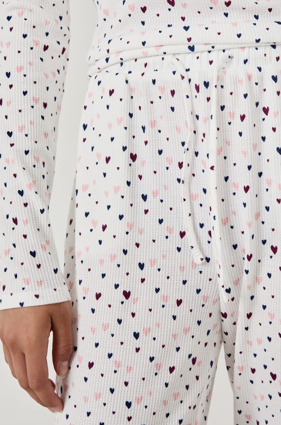 Pantalon de pyjama à imprimé cœurs;${refinementColor}