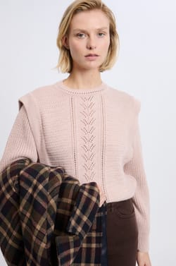 Pull à épaulettes avec laine;${refinementColor}