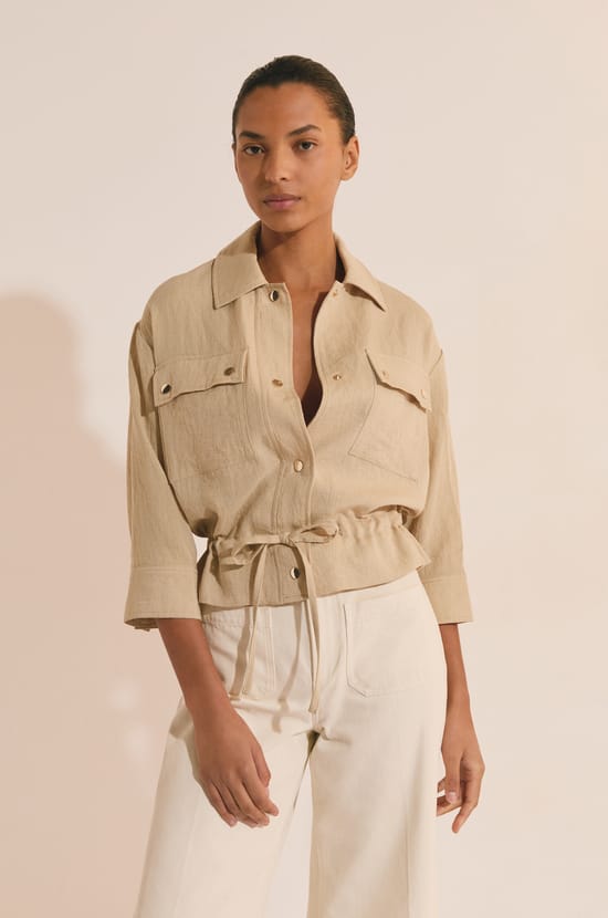 Casual Jacket with Silver Button Details;${refinementColor}