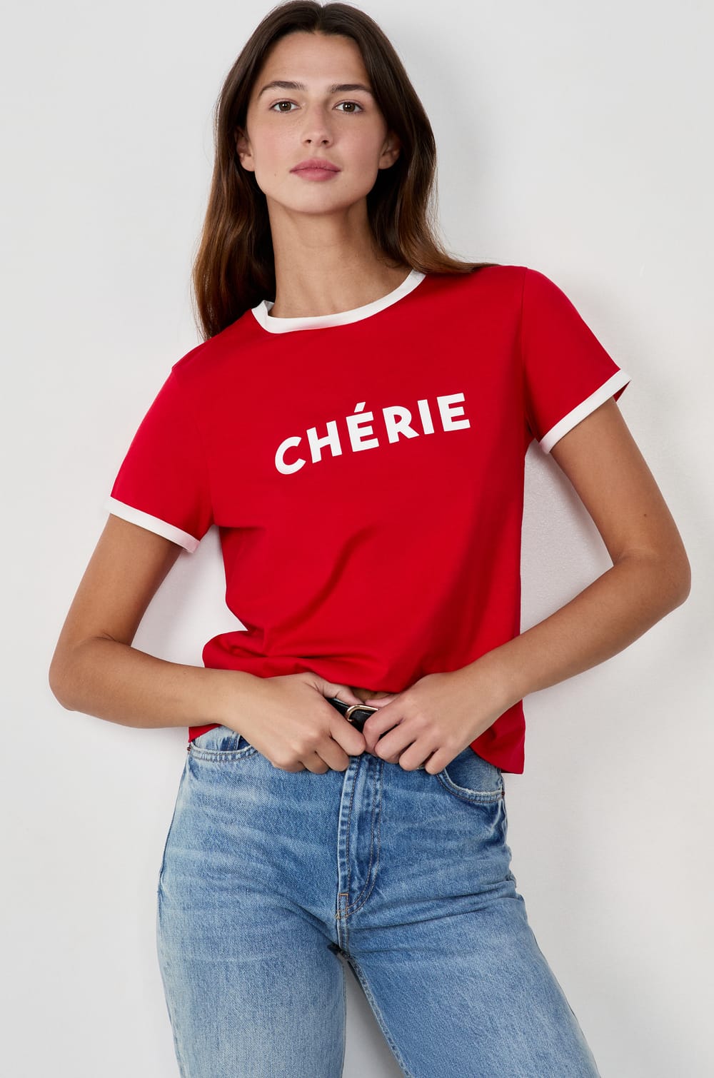 T-shirt manches courtes imprimé "Chérie;${refinementColor}