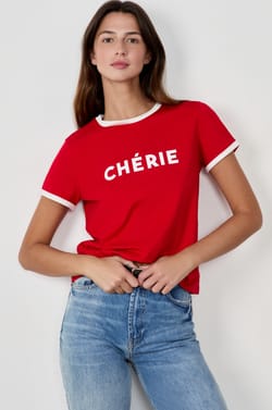 T-shirt manches courtes imprimé "Chérie;${refinementColor}