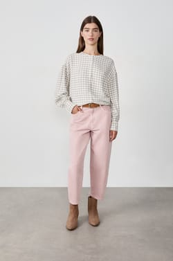Long-sleeved checkered shirt;${refinementColor}