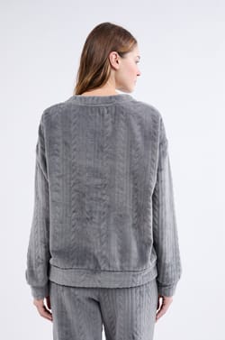 Sweatshirt de pyjama effet velours;${refinementColor}