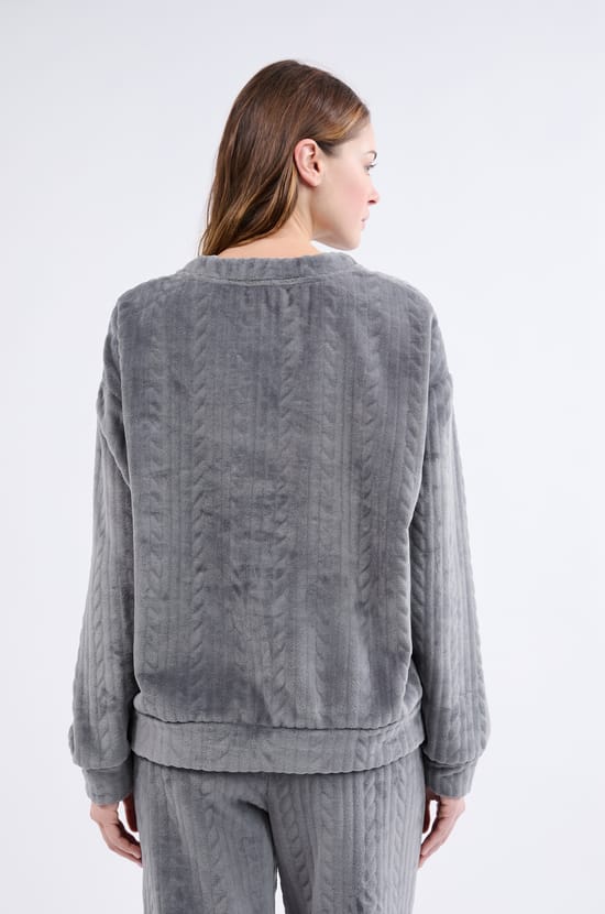 Sweatshirt de pyjama effet velours;${refinementColor}