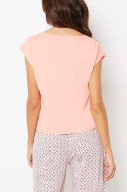 Tie-front Pyjama Top;${refinementColor}