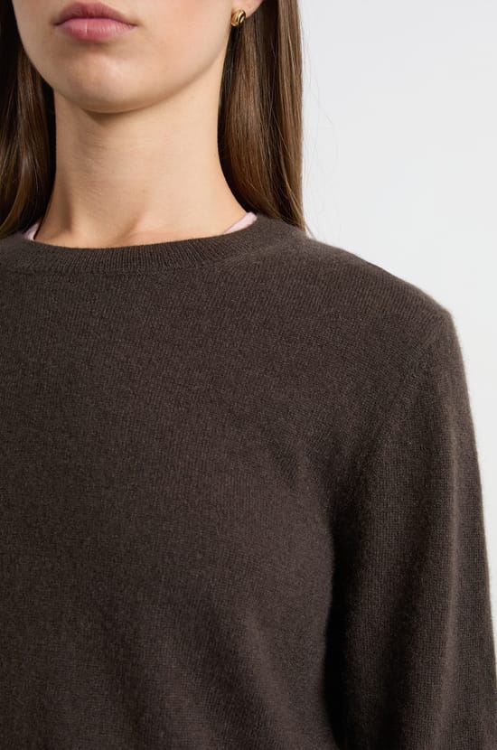 Round neck cashmere sweater;${refinementColor}