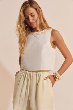 Top sans manches avec lin;${refinementColor}