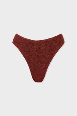 High-leg bikini in stretch material bikini bottom;${refinementColor}