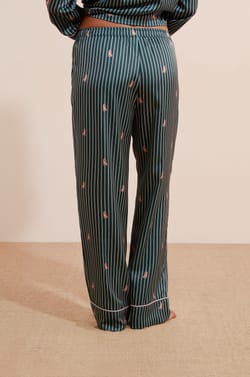 Pantalon de pyjama &agrave; rayures &agrave; motifs chiens;${refinementColor}