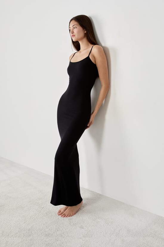 Long Microfiber Dress;${refinementColor}
