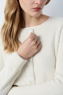 Short Buttoned Cardigan;${refinementColor}