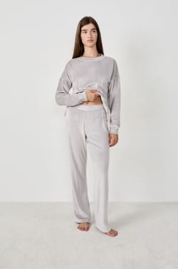 Velvet pyjama trousers;${refinementColor}