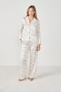 Pantalon de pyjama imprim&eacute; satin&eacute;;${refinementColor}