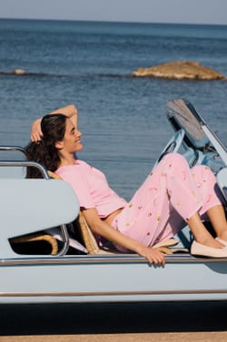 Pantalon vichy &agrave; motifs fruits;${refinementColor}