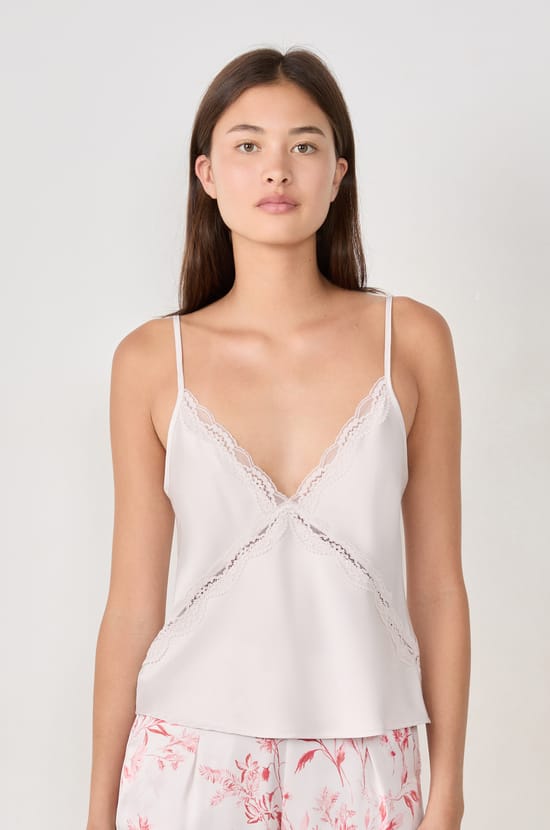 Satin Camisole with Neckline;${refinementColor}