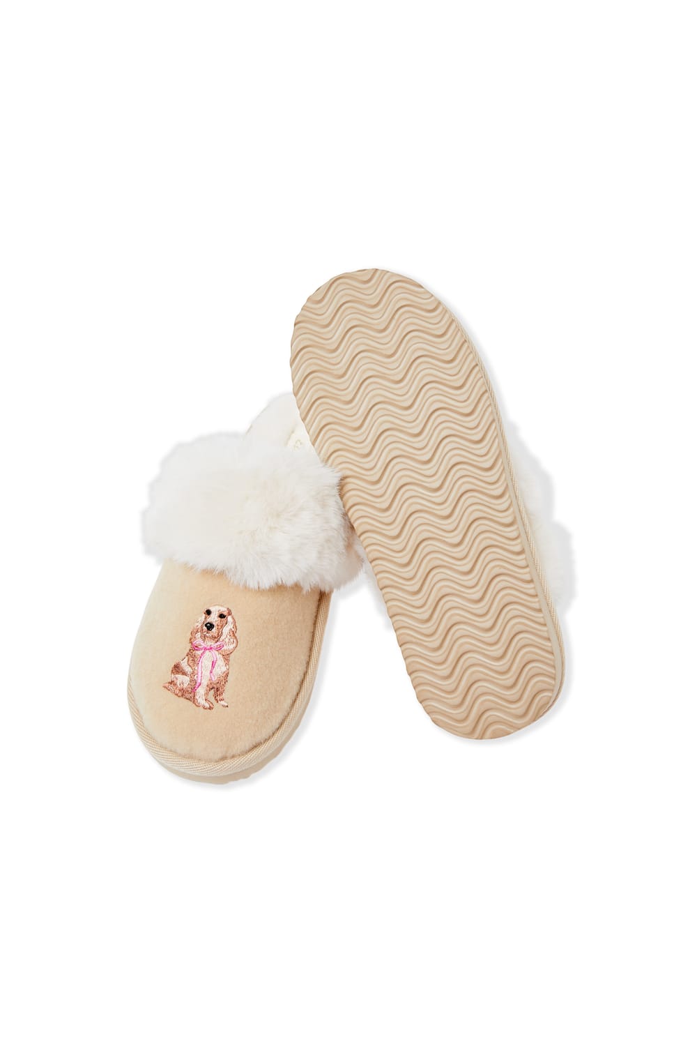 Chaussons mules &agrave; motif chien;${refinementColor}