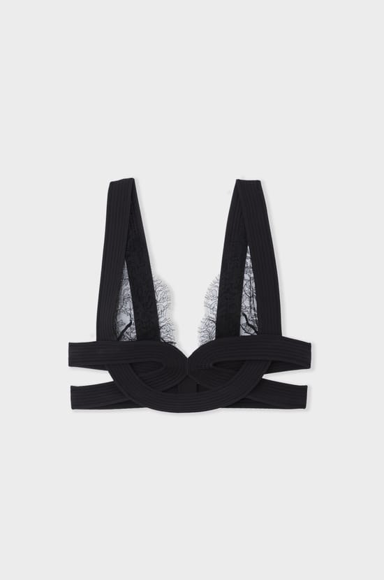 Soutien-gorge brassière bustier en dentelle;${refinementColor}