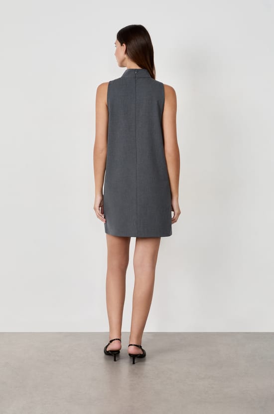 High Neck Straight Dress;${refinementColor}