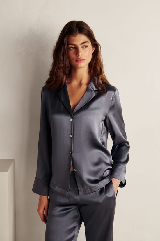 Chemise de pyjama en soie;${refinementColor}