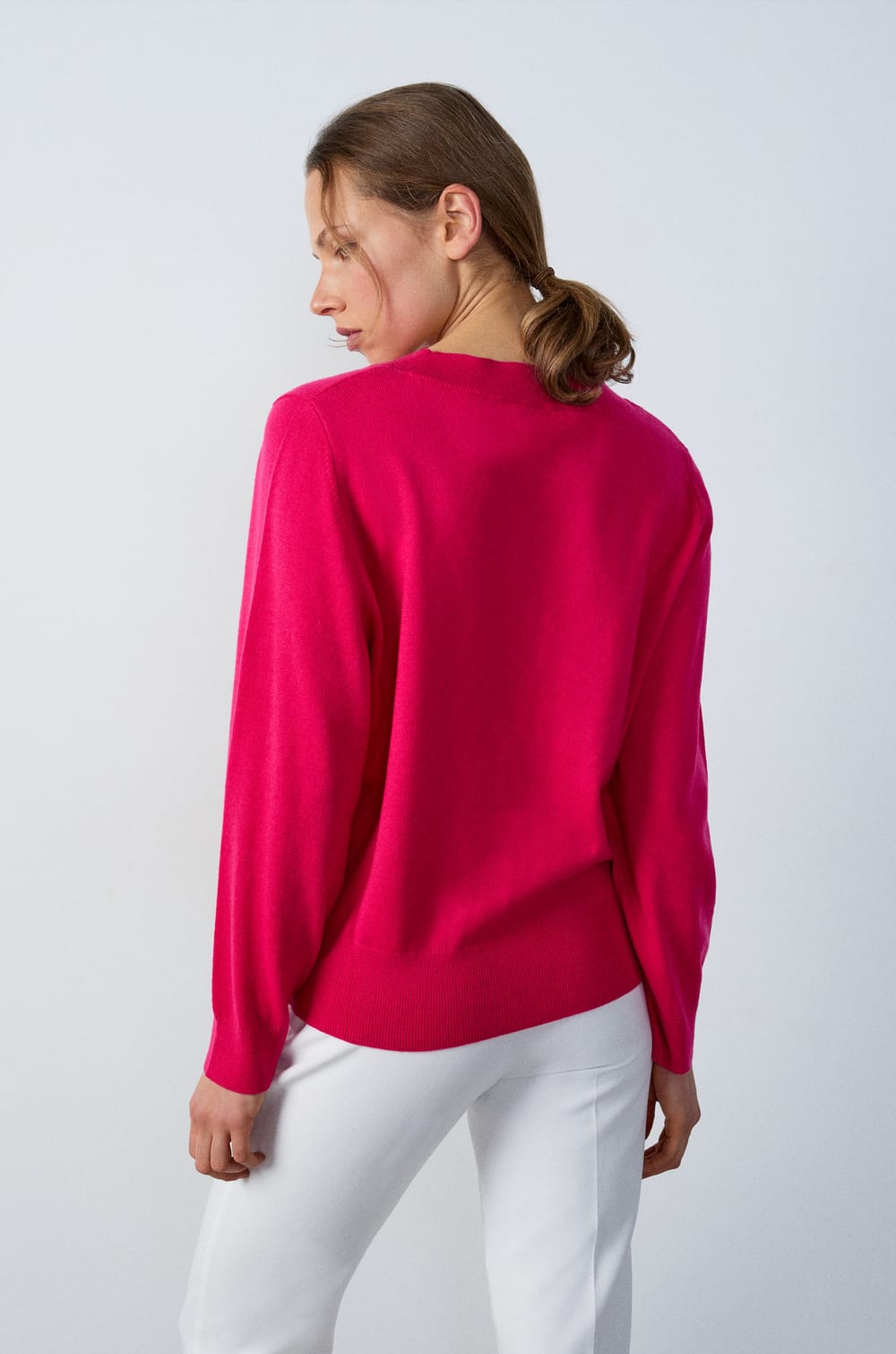 Round Neck Sweater with Wool;${refinementColor}