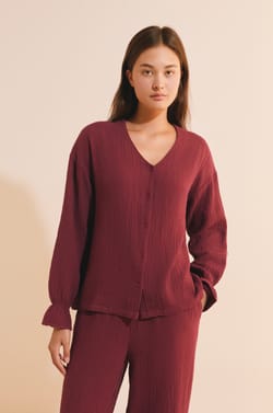 Chemise de pyjama en coton;${refinementColor}
