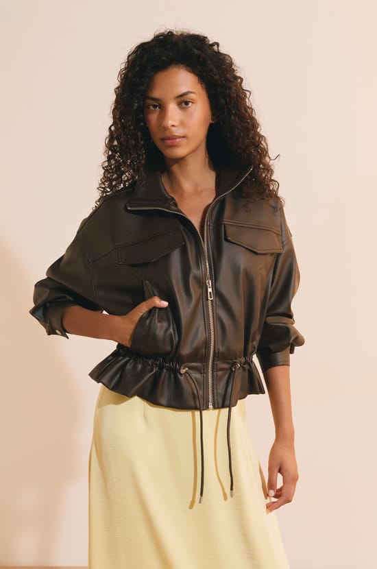 Blouson avec cordon &agrave; la taille;${refinementColor}