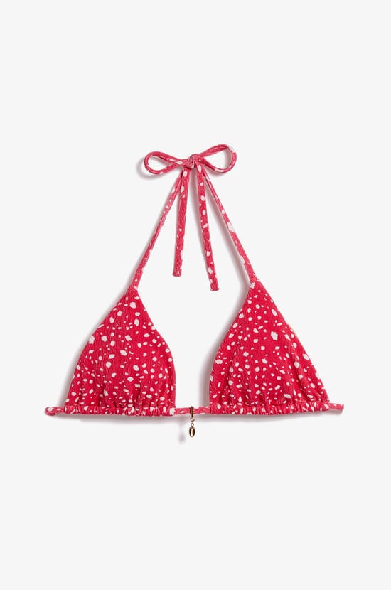 Triangle Bikini Top with Jewel Detail;${refinementColor}